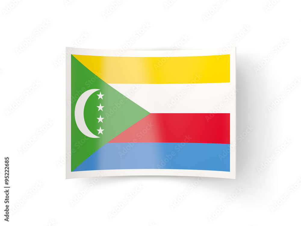Bent icon with flag of comoros Bent icon with flag of comoros