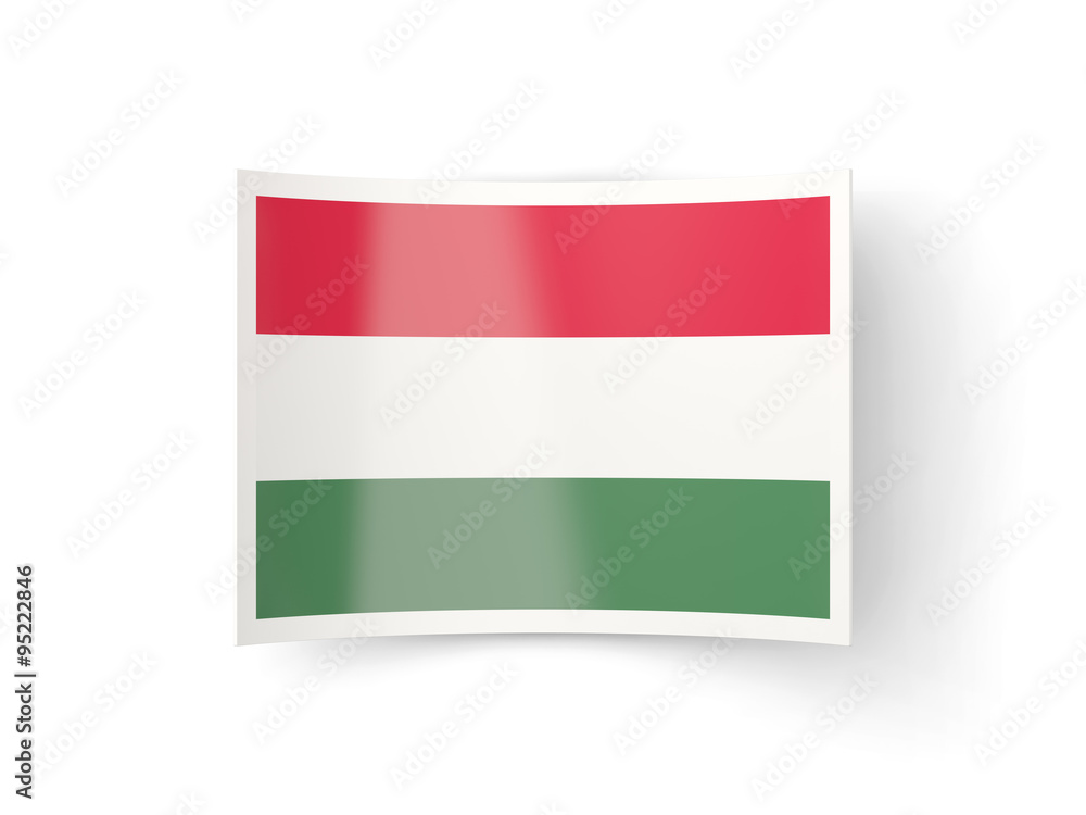 Bent icon with flag of hungary Bent icon with flag of hungary