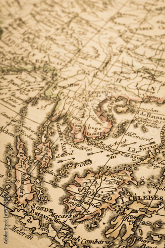 アンティークの世界地図　東アジア