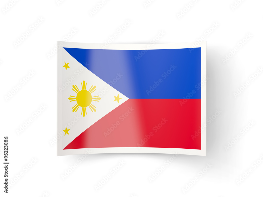 Fototapeta premium Bent icon with flag of philippines