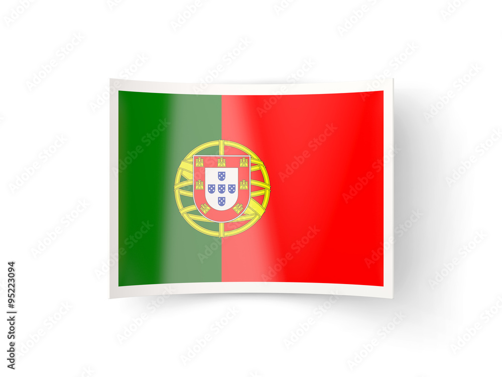 Fototapeta premium Bent icon with flag of portugal