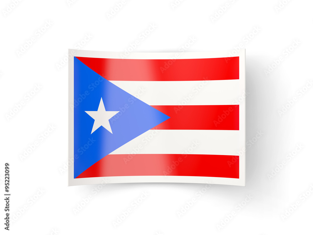Fototapeta premium Bent icon with flag of puerto rico