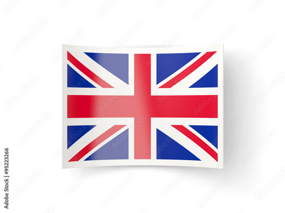 Bent icon with flag of united kingdom Bent icon with flag of united kingdom