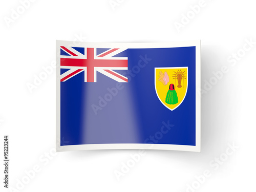 Bent icon with flag of turks and caicos islands photo