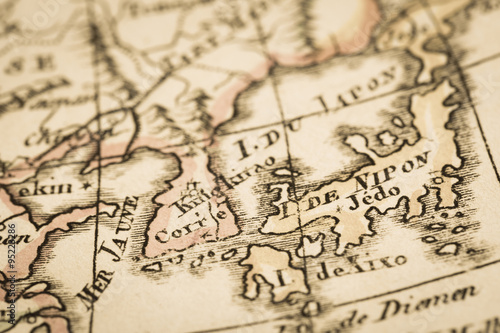 アンティークの世界地図　日本