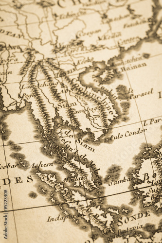 アンティークの世界地図　東アジア