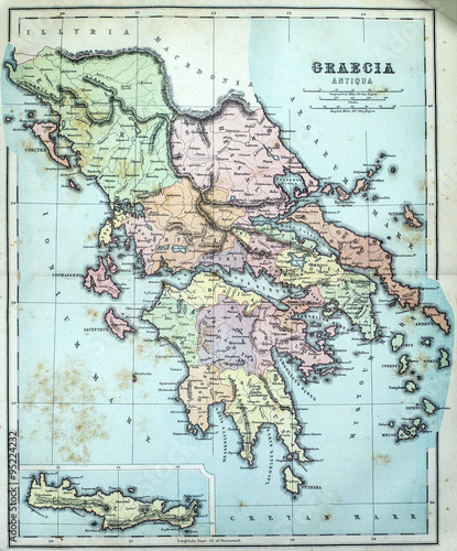 Obraz na plátne Map of Ancient Greece