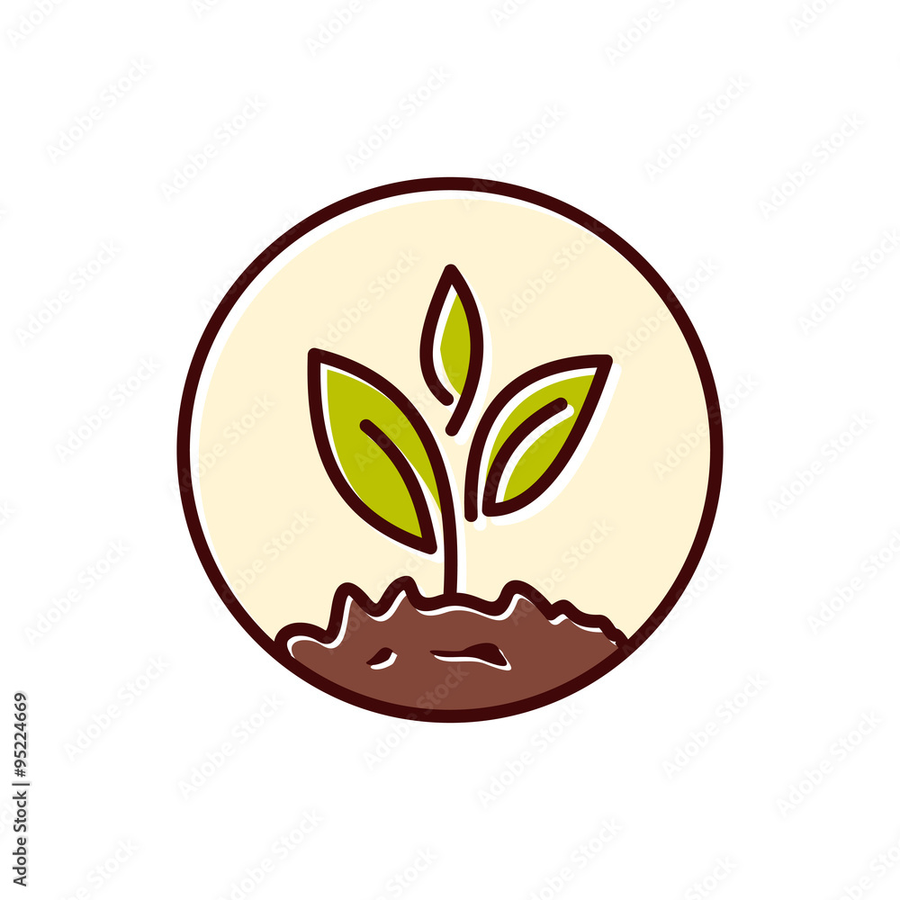 Simple Sprout Seed Grow Logo Template Simple Sprout Seed Grow Logo Template