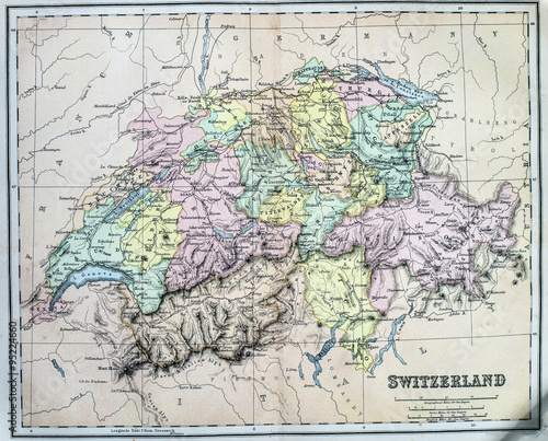 Map of 19th Century Switzerland