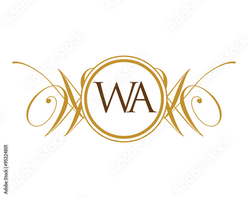 WA,W,A, Luxury Ornament Initial Logo
