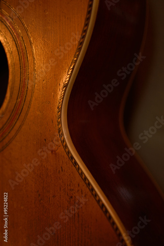 Side Detail of Vintage Parlor Guitar