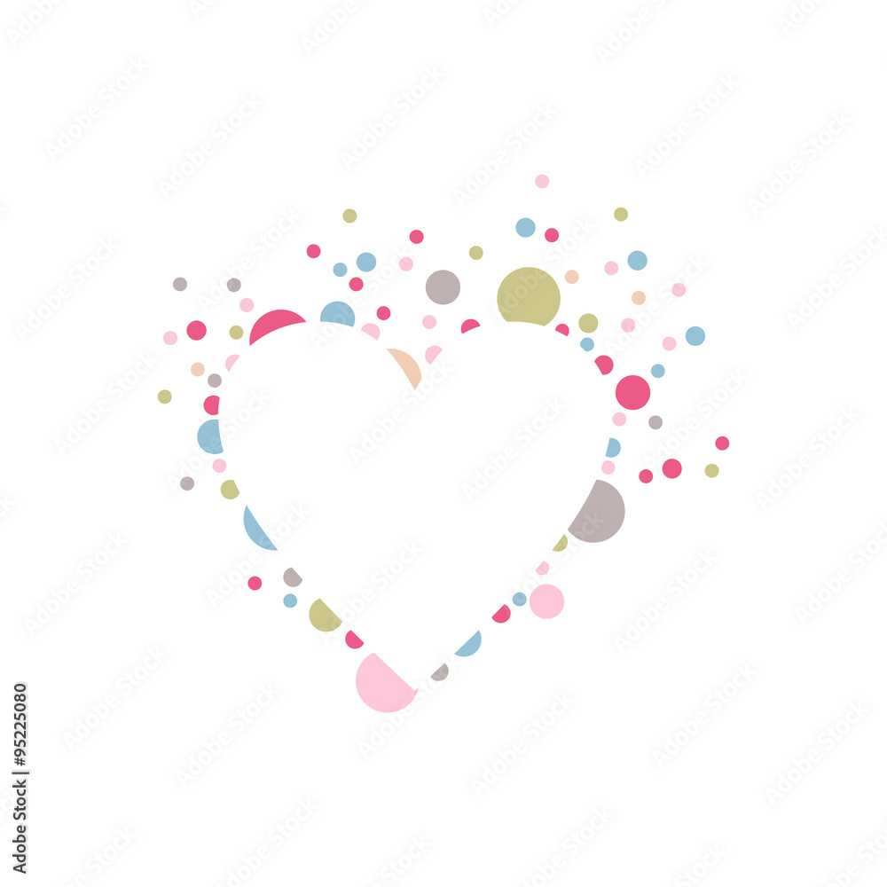 Circle Dust Love Heart Vector Illustration