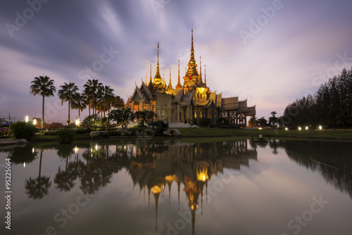  Landmark wat thai, sunset in temple at Wat None Kum in Nakhon Ratchasima province Thailand . © phonix_a