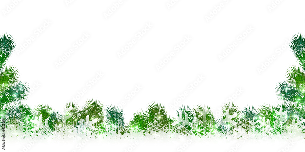 Obraz premium クリスマス 雪 モミの木 背景