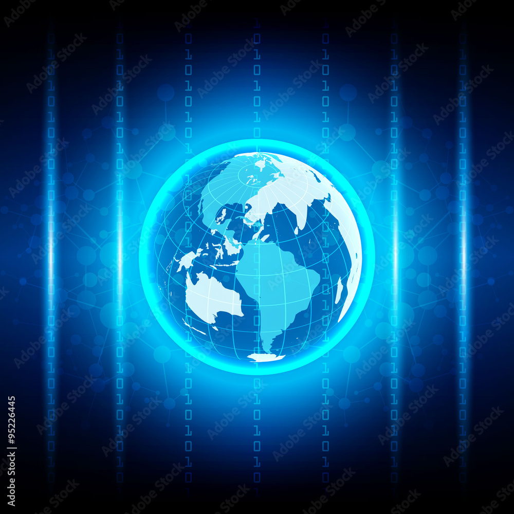 Abstract globe digital technology and network connection design Abstract globe digital technology and network connection design