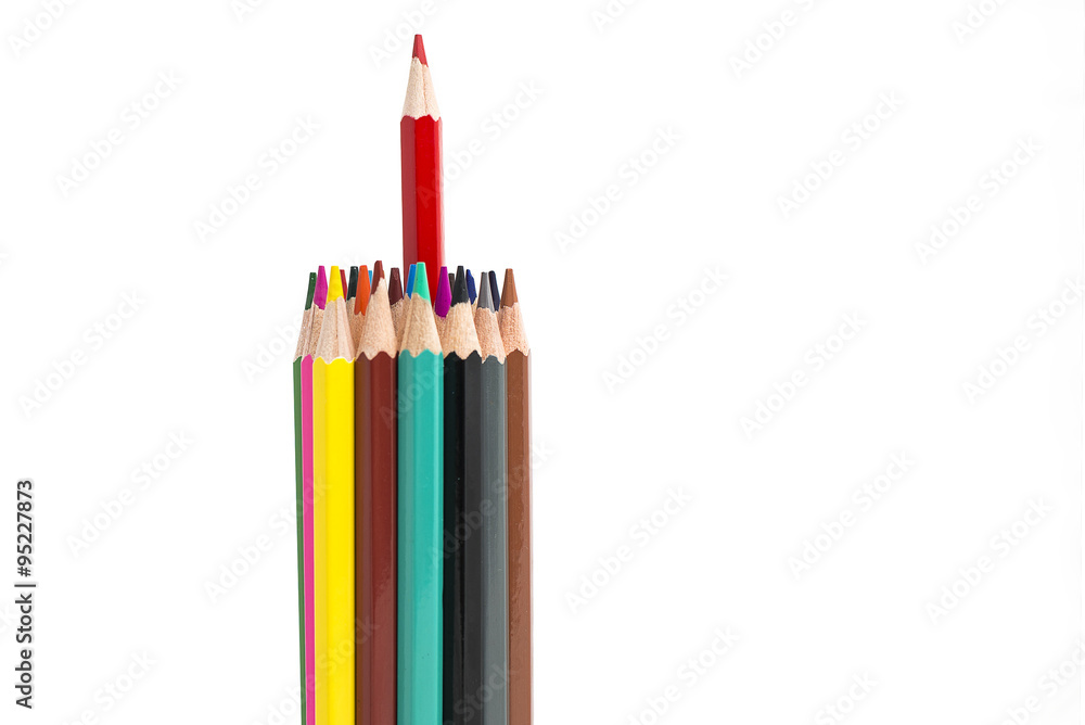 Group of colored pencils on white background Group of colored pencils on white background