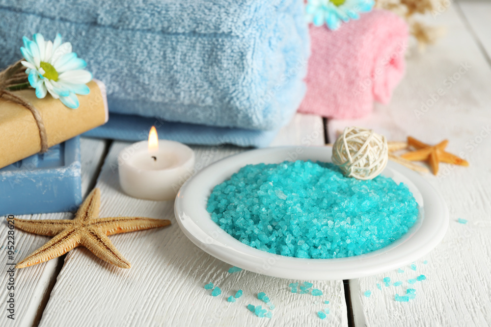 Spa setting on table Spa setting on table