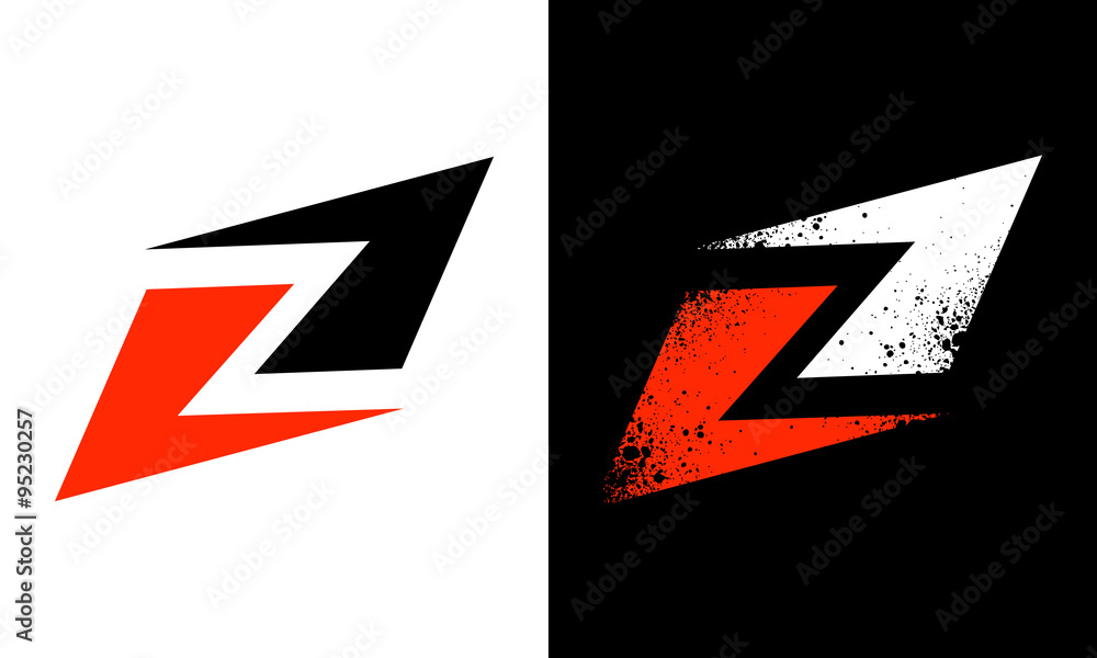 Distressed Initial Z Street Wear Logo Template - obrazy, fototapety, plakaty 
