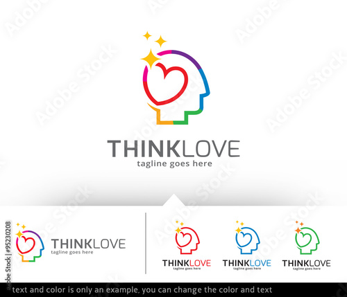 Think Love Logo Template Vector Design 