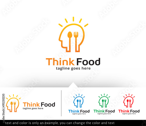 Think Food Logo Template Vector Design 