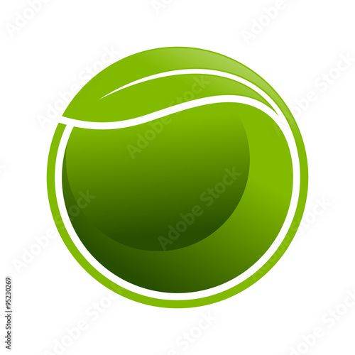 Organic Leaf Circle Emblem 3D Logo Template Stock Vector | Adobe Stock