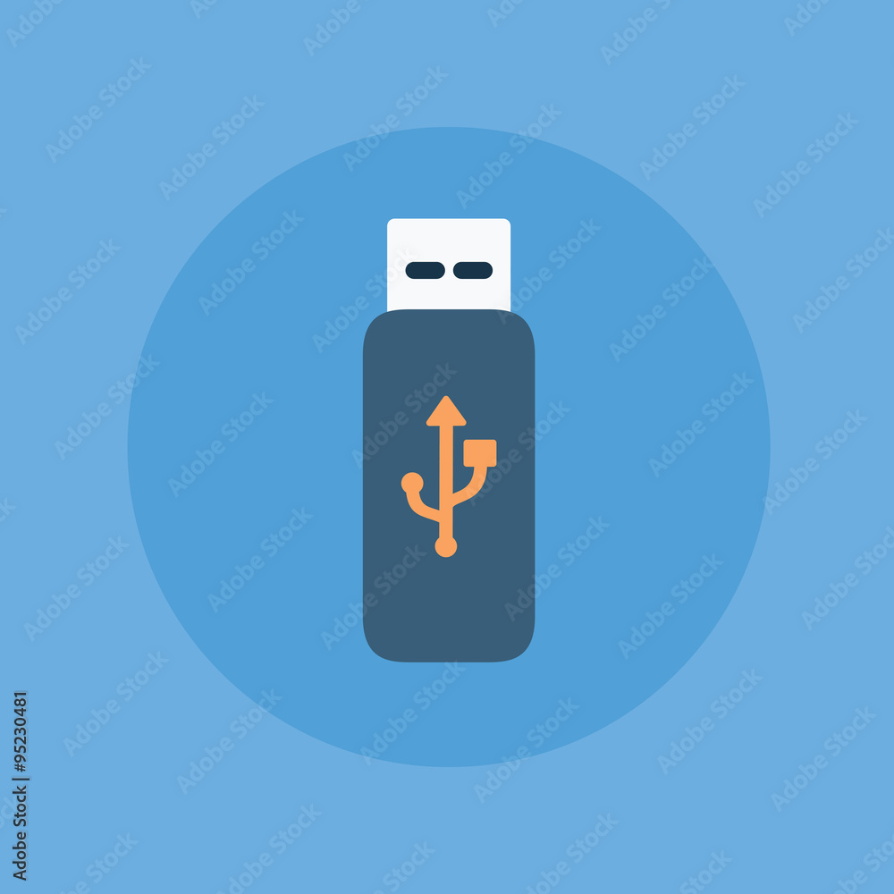 modern design flat character usb data vector illustration modern design flat character usb data vector illustration