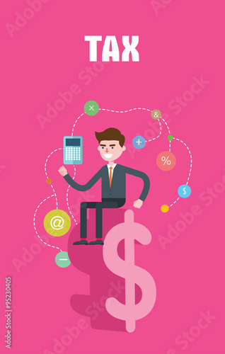 modern design flat character tax vector illustration