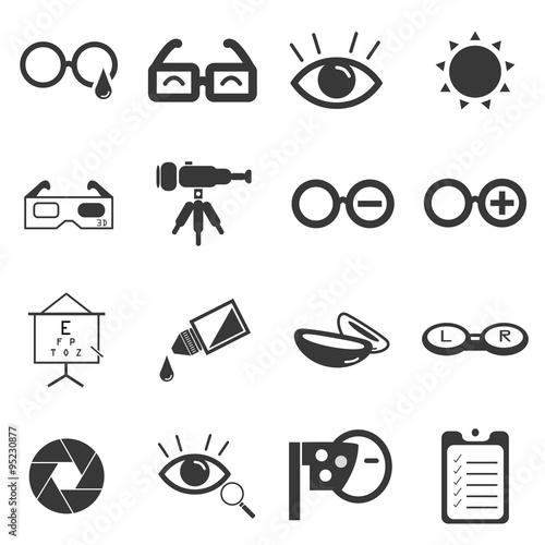 Eye optical vector icons symbol.