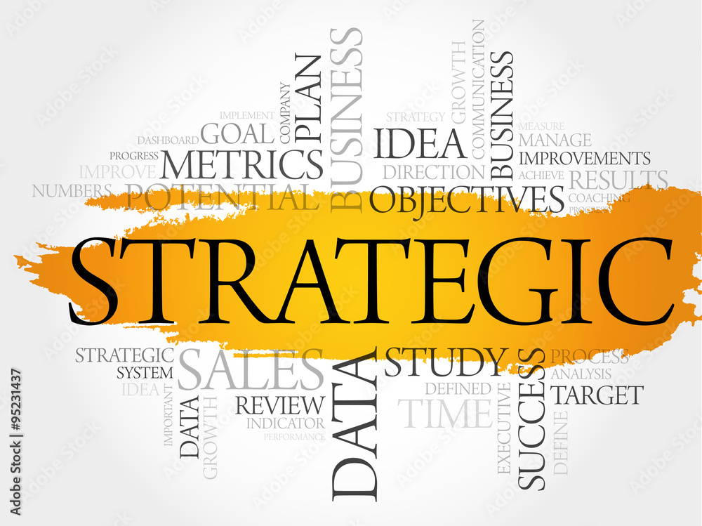 Fototapeta premium Strategic word cloud, business concept