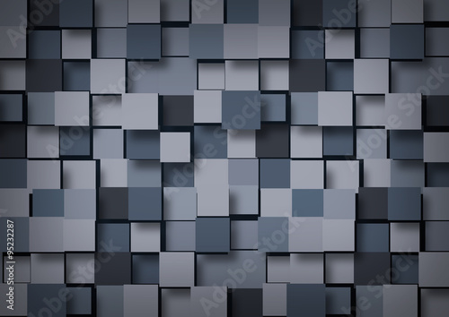 Abstract background of blue-gray cubes