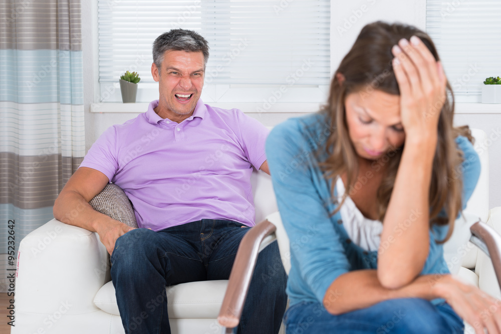 Mature Man Shouting To The Woman Mature Man Shouting To The Woman