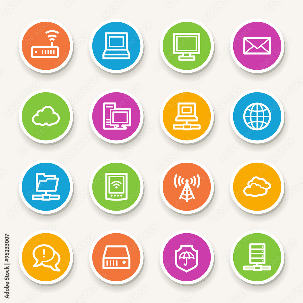 Cloud computing & internet icons set