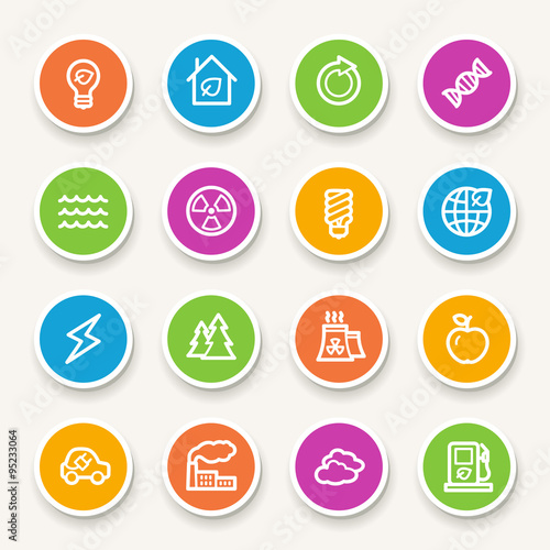 Green ecology web icons set