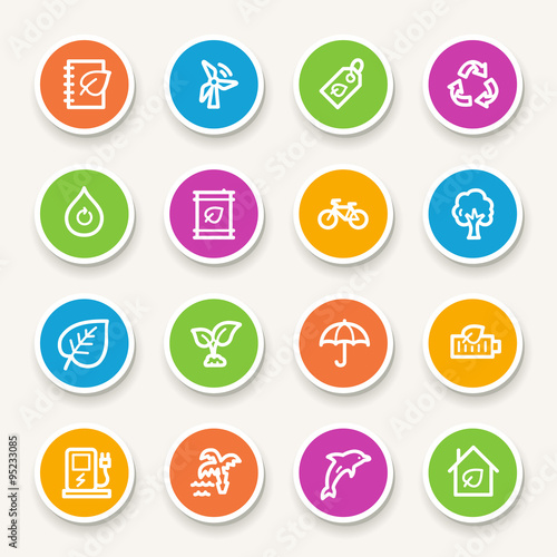 Green ecology web icons set