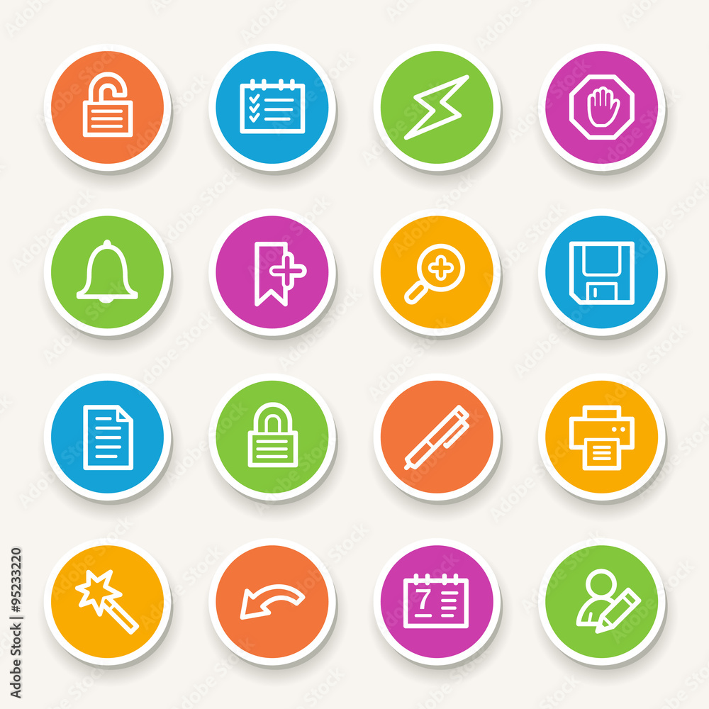 Fototapeta premium Organizer Web Icons Set
