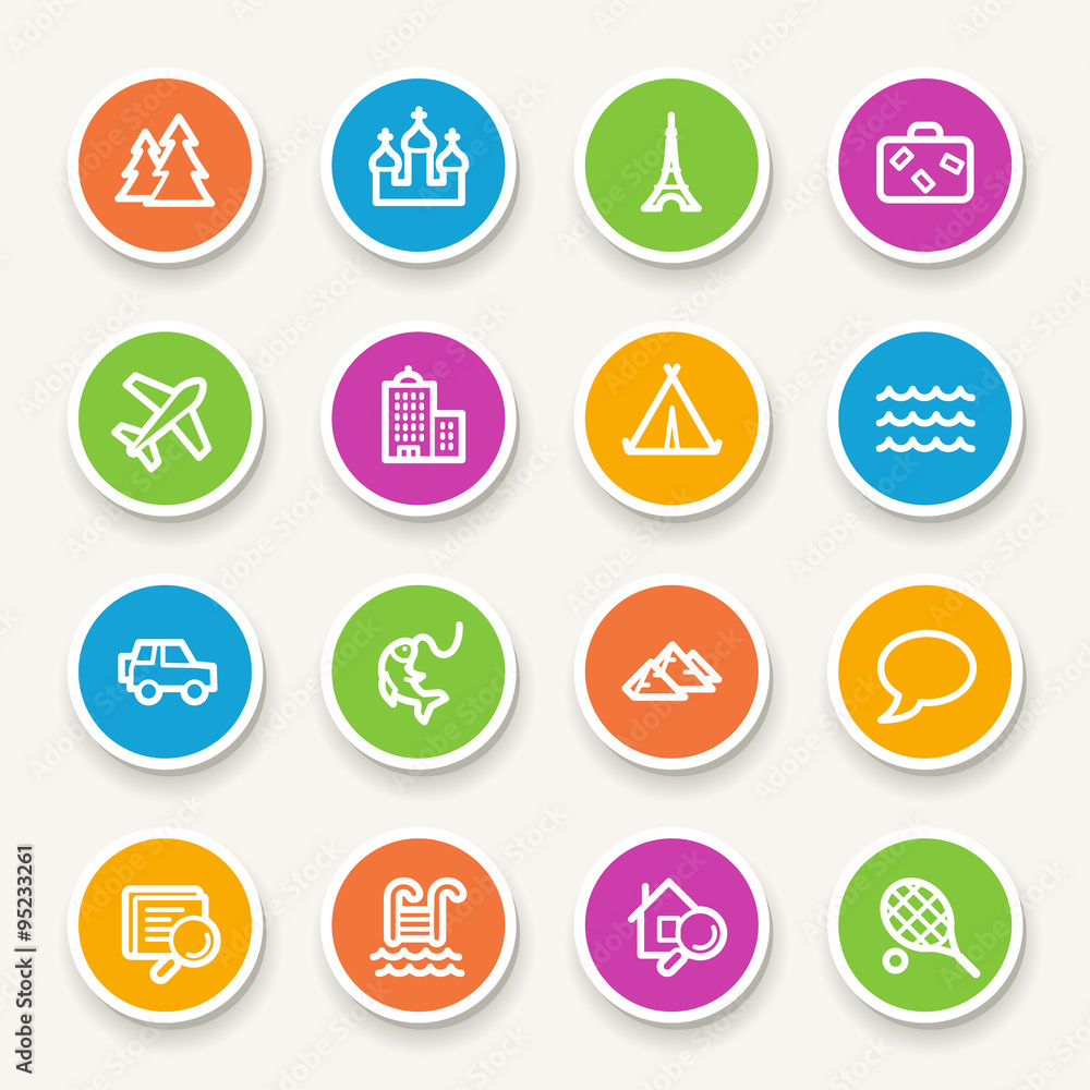 Travel web icons set Travel web icons set