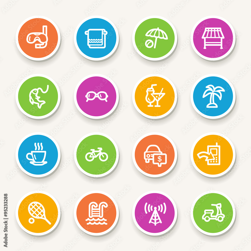 Vacation web icons set Vacation web icons set