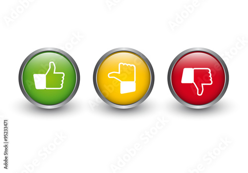 Feedback Buttons mit Daumen Icons 