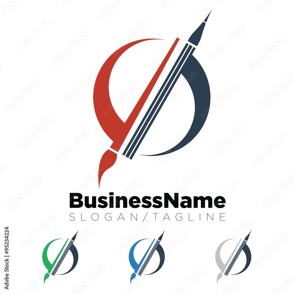 Fototapeta premium Art Painting logo icon Vector