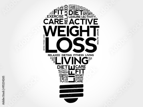 WEIGHT LOSS bulb word cloud, health concept