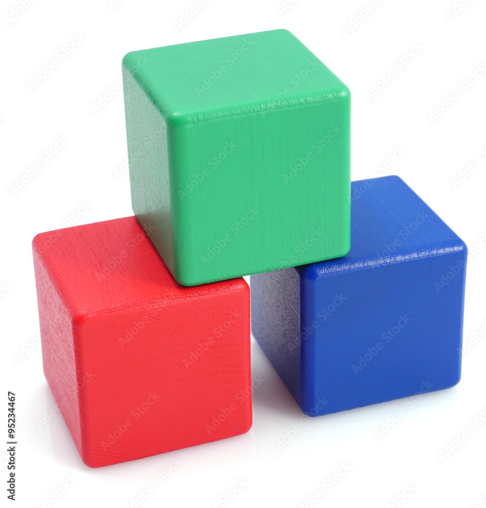 Wooden building blocks. Wooden building blocks.