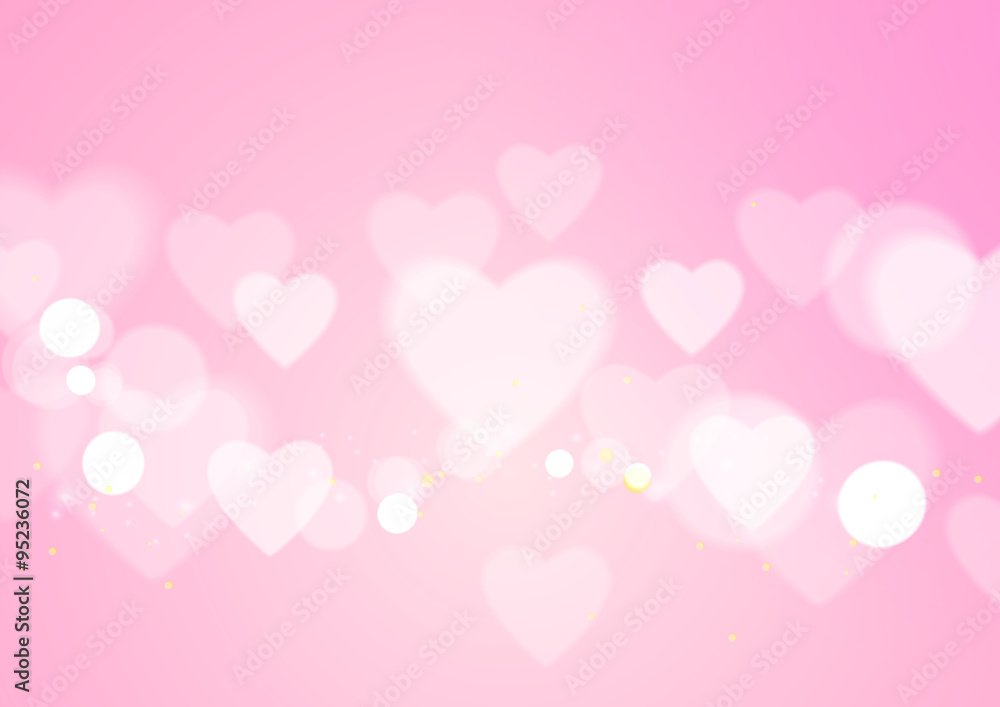 Love Abstract with Hearts on Pink Background