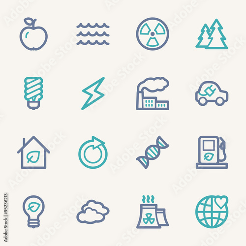 Green ecology web icons set