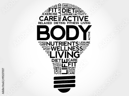 BODY bulb word cloud, health concept
