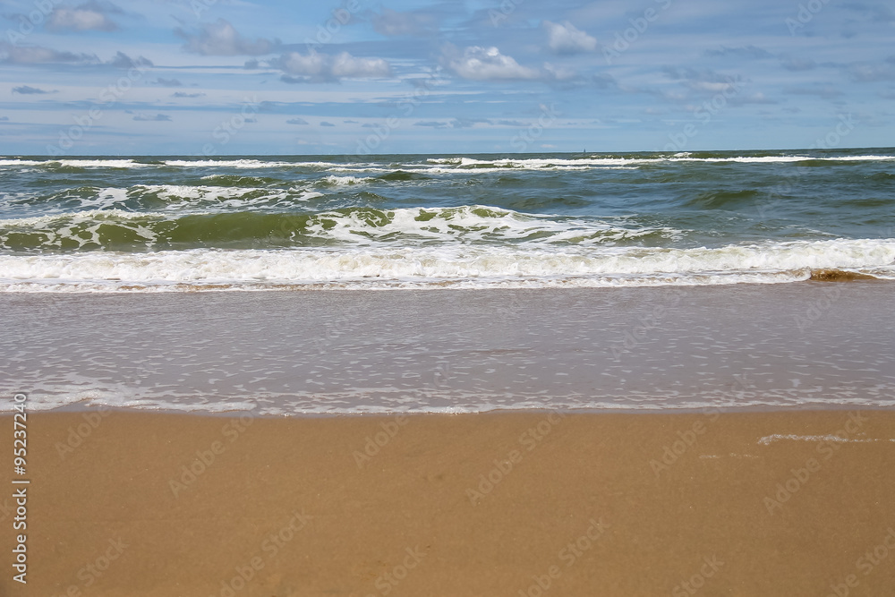 Sandy beach near North sea in Zandvoort, the Netherlands Sandy beach near North sea in Zandvoort, the Netherlands