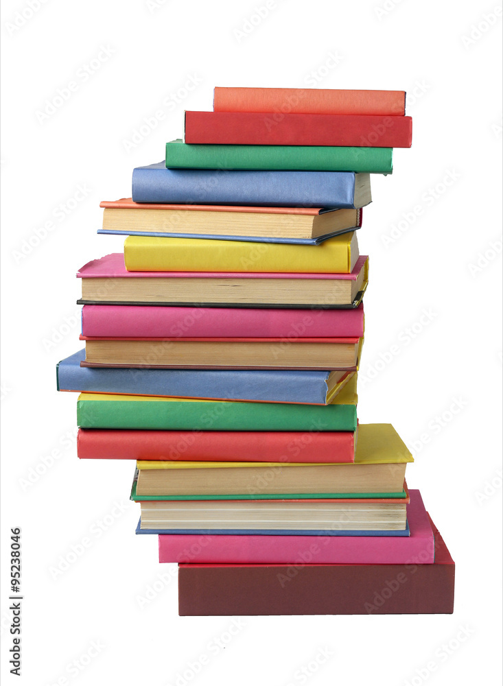 Pile of books with covers of different colors, isolate. Pile of books with covers of different colors, isolate.