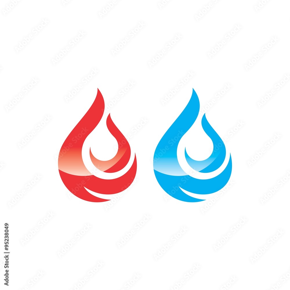 Water, Fire, oil, gas logo Template Water, Fire, oil, gas logo Template