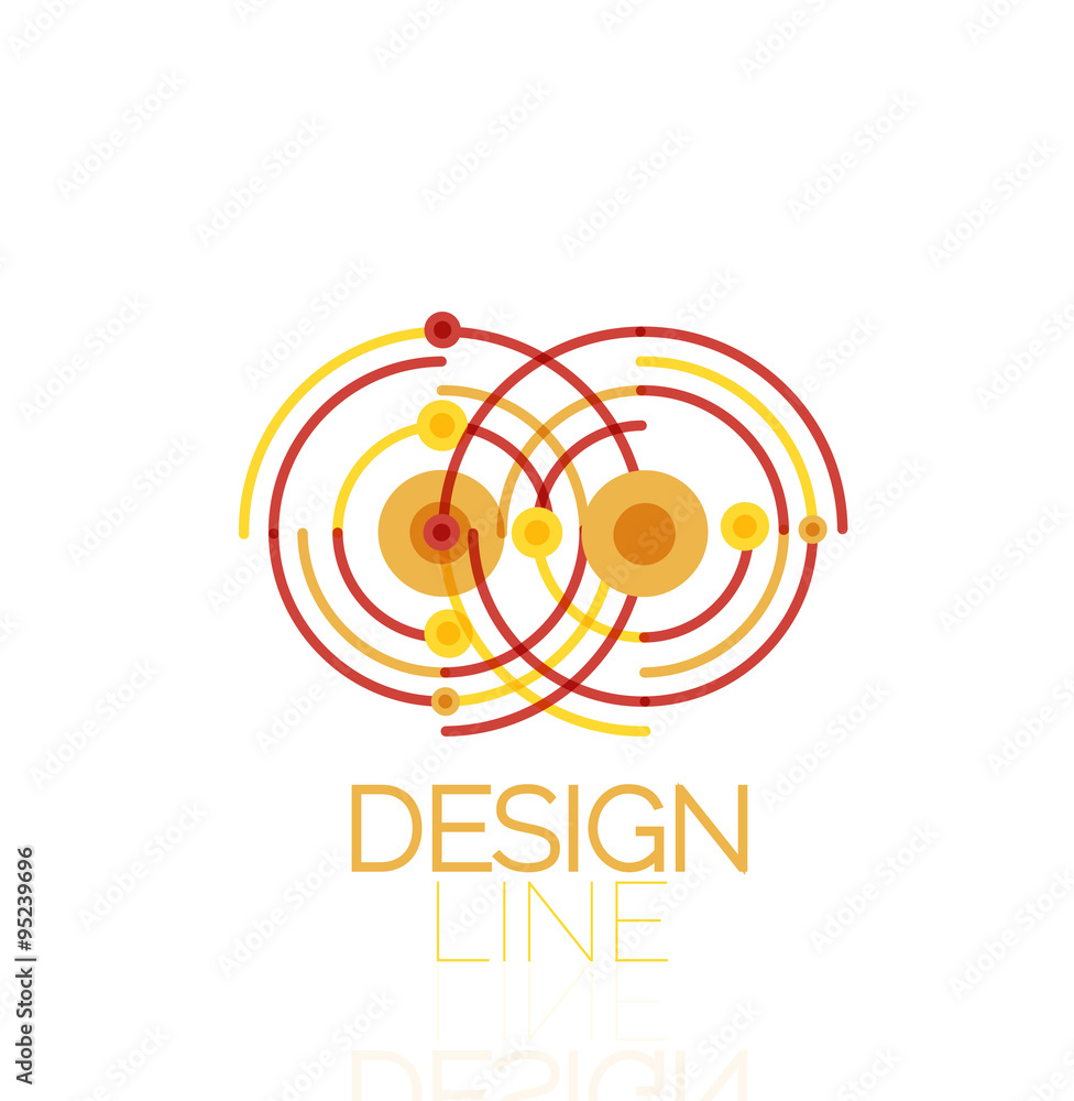 Vector swirl and circles outline minimal abstract geometric logo Vector swirl and circles outline minimal abstract geometric logo