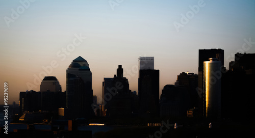 Downtown Manhattan at sunset