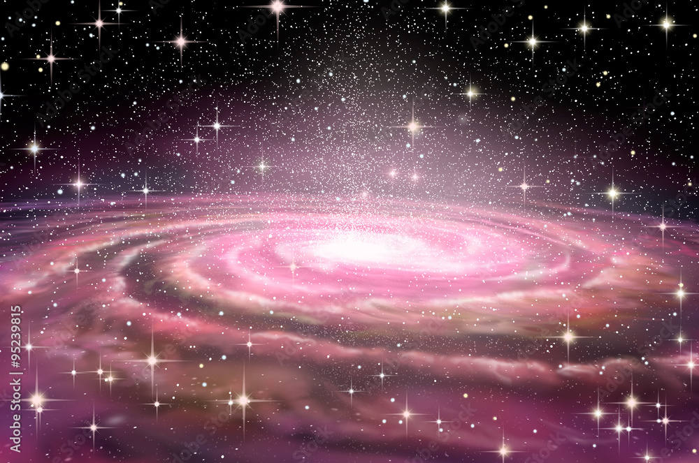 Naklejka premium Spiral Galaxy in deep spcae, 3D illustration